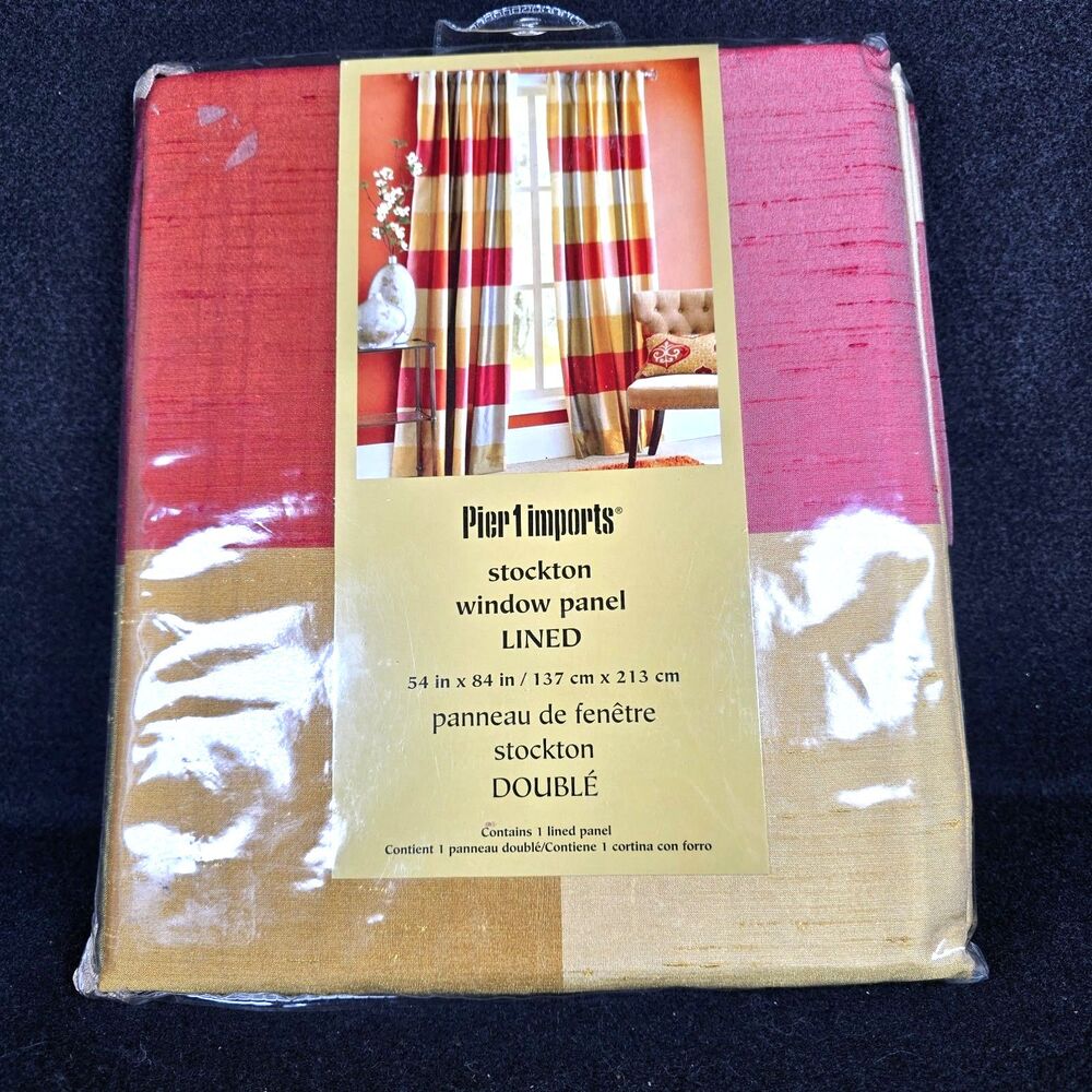 New Discontinued Style Pier 1 Imports Stockton Window Panel Lined 54 x84 Curtain